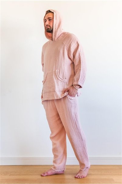 Zeliha Baysan Lambert Muslin Unisex Hooded Sweat Pink