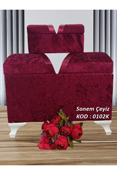 Sandık Dünyası Söz Nişan Bohça Gelin Damat Çeyiz Sandığı 2li 0102k
