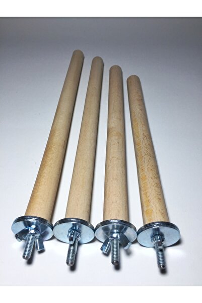 Ciko Kafes Set of 4 Wooden Natural Bird Parrot Perches
