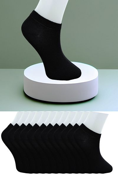 Leement socks Άνευ ραφής δάχτυλα 12 ζευγάρια χτενισμένα βαμβακερά κοντά μποτάκια κάλτσες απλές