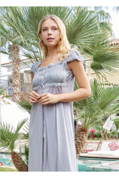 Bone Club 5602 Gray Maternity Nursery Nightgown