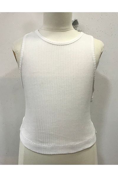Çikoby Girl's Ribbed Back Cross Lace Crop