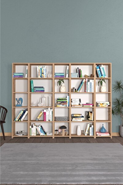 KZY Mobilya Kzy 220 Cm Sıralı Kitaplık Atlantik Çam