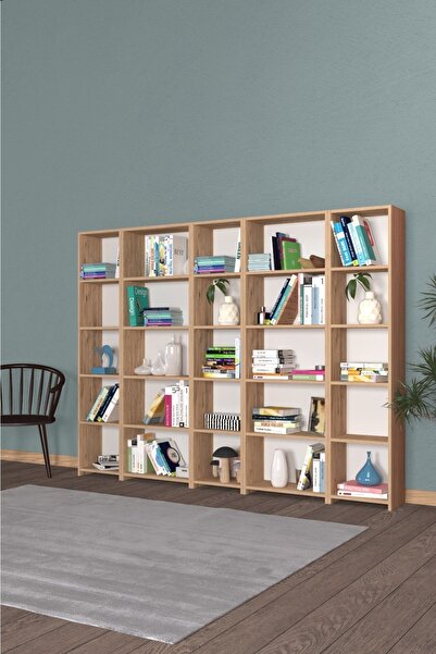 KZY Mobilya Kzy 220 Cm Sıralı Kitaplık Atlantik Çam
