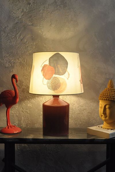 Qdec Ceramic Cube Vase Lampshade Brown Red - Abstract