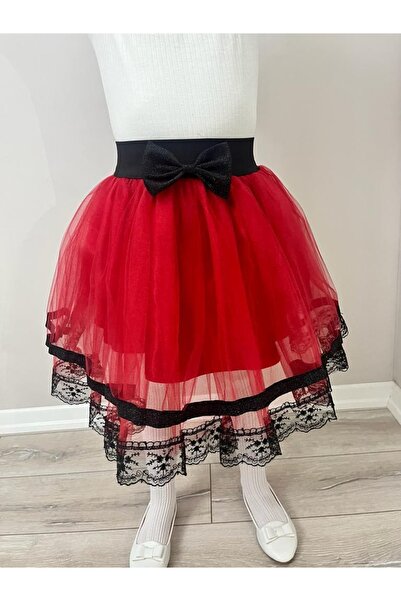 Esterella Kız Çocuk/ Dantelli /kırmızı Tütü Etek/gösteri Eteği