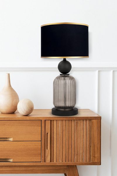 MINIMAL ETICARET VE BILGI TEKNOLOJILERI Lotus Opal Black Glass Lampshade