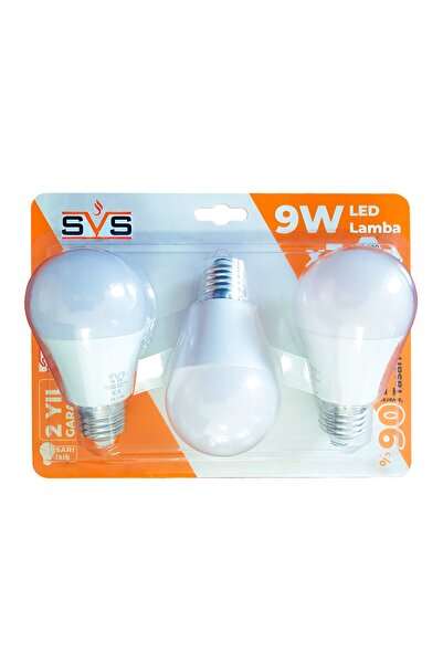 Genel Markalar A60 9w E27 3000k Sarı Işık 3'lü Blister Ampul
