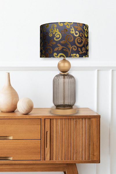MINIMAL ETICARET VE BILGI TEKNOLOJILERI Lotus Opal Black Contrast Glass Lampshade