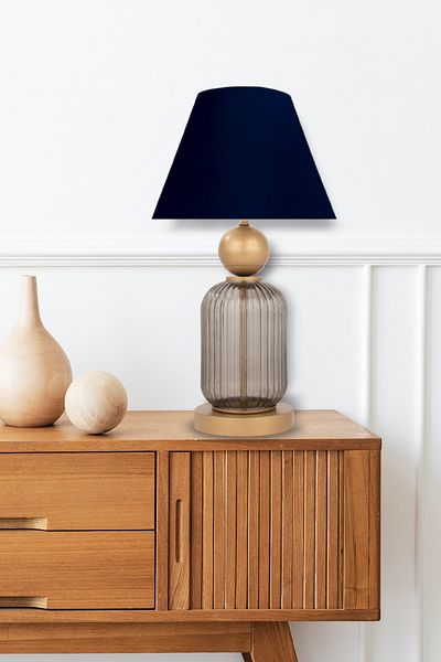 MINIMAL ETICARET VE BILGI TEKNOLOJILERI Lotus Opal Black Contrast Glass Cone Lampshade