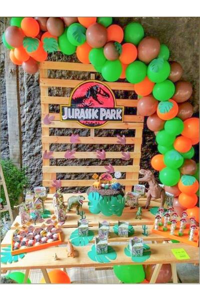 parti pera Dinosaur Theme Concept Matching Balloon Chain Set