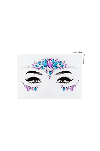 BearPear Mermaid Kendinden Yapışkanlı Kristal Yüz Taşı Renkli Face Sticker