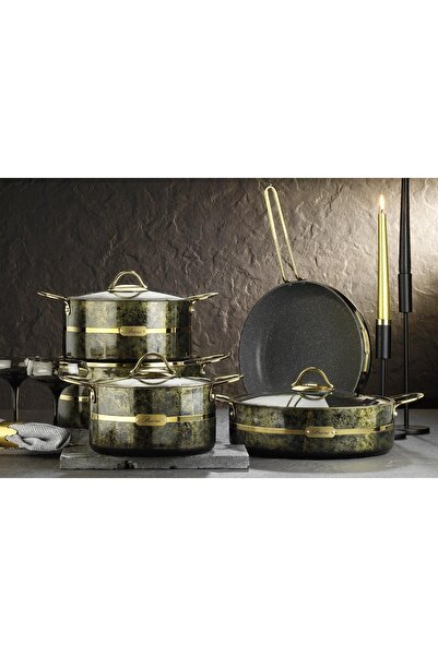 Brioni Selection 9 Parça Yeşil Tencere Seti
