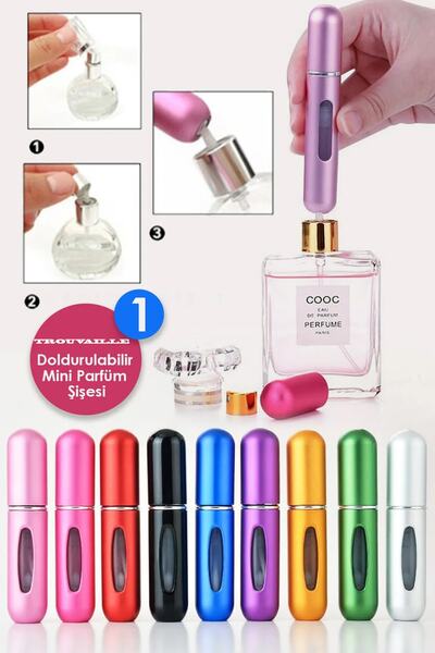 Trouvaille Parfüm Şişesinden Çanta Içi Mini Doldurulabilir Seyahat Cep Yedek Parfüm Şişesi