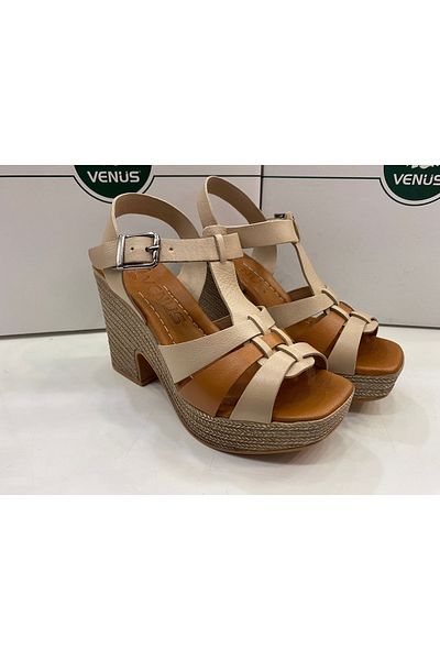 Venüs Casual Women's Sandals Genuine Leather Nude Tan