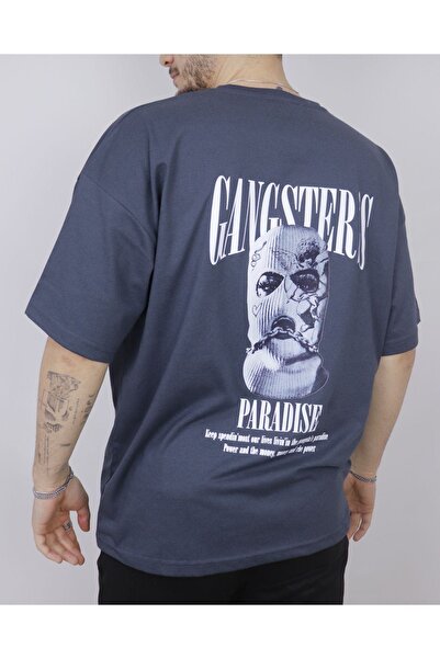 ORLONTEX Tricou oversize unisex antracit cu imprimeu Gangster
