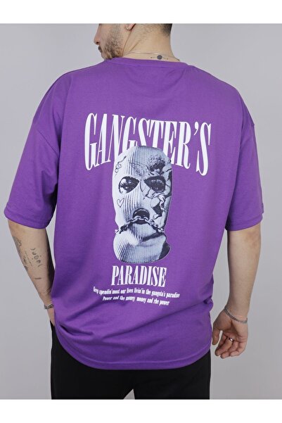 ORLONTEX Μπλουζάκι Unisex Purple Gangster Printed Oversize