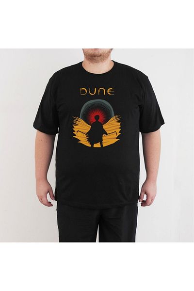 Bant Giyim Dune Large Size Men's Black T-Shirt