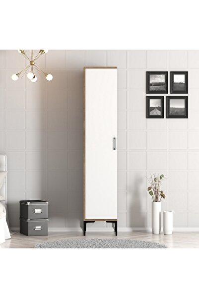 Variant Mobilya Kumsal 1 Kapılı Gardrop S - Ceviz / Beyaz
