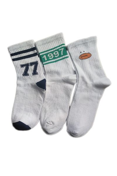 MY MENORA SOCKS Τρία ζευγάρια Κολλεγιακές κάλτσες