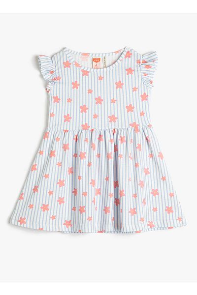 Koton Patterned Ecru Baby Standard Dress 3smg80027ak