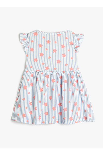 Koton Patterned Ecru Baby Standard Dress 3smg80027ak