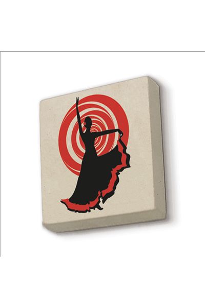 BAKSEPETE Spanish Flamenco Dancer Printed Natural Stone Magnetkrg-063 Refrigerator Ornament