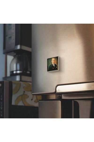BAKSEPETE Atatürk Printed Natural Stone Magnetkrt-101 Refrigerator Ornament