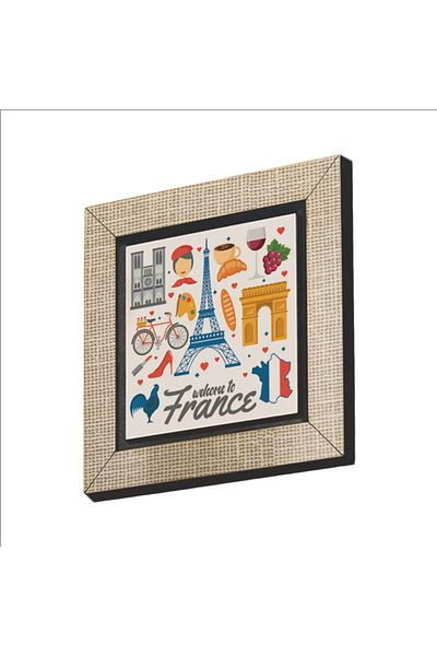 BAKSEPETE France Symbols Printed MDF Magnetkrg-006 Refrigerator Ornament