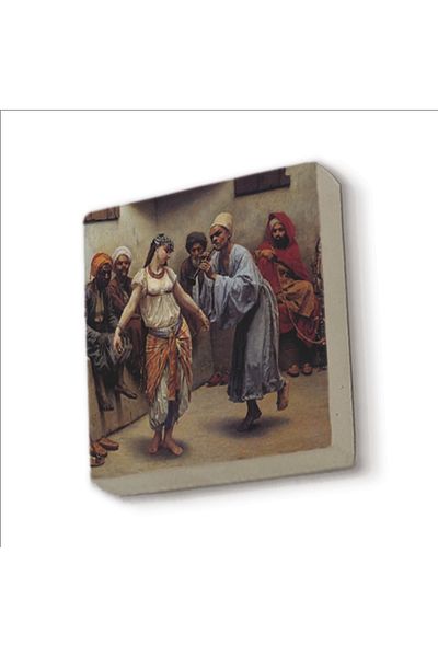 BAKSEPETE Dance in the Cafe in Cairo Jacques Baugnies Printed Natural Stone Magnetkrt-138 Refrigerator Ornament