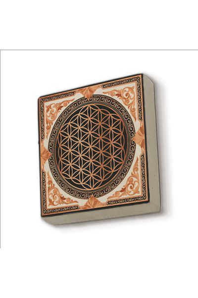Sadrazam Στολίδι Ψυγείου Flower of Life με στάμπα από φυσική πέτρα Magnetkd-044