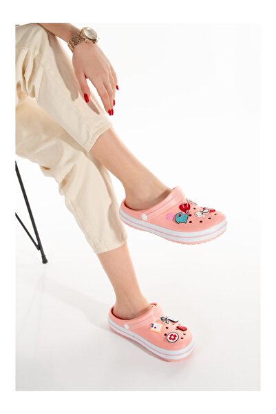 OZYO Samesa Pink Flat Clogs με αξεσουάρ Sabo Doctor Nurse Hospital Eva Summer Beach - Καθημερινές Παντόφλες