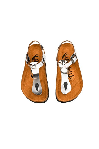 Moosefield Kids Sandale argintii din piele naturală pentru fete