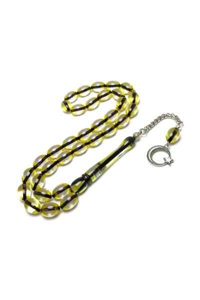 Midyat Nurtaş Gümüş Powder Amber Prayer Beads - Transparent Color