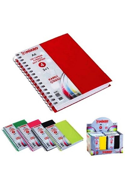 Mikro دفتر ملاحظات A6 3+1 مع غطاء بلاستيكي 120 Yp