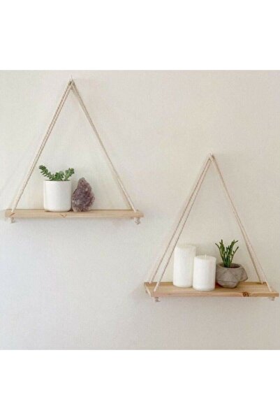 AYKOL MOBİLYA VE DEKORASYON Dekoratif Ikili Halatlı Raf Kitaplık