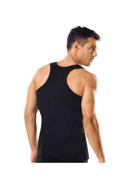 Berrak Men's Black 1" piece Lycra Cotton Rambo Athlete Tank Top 1016