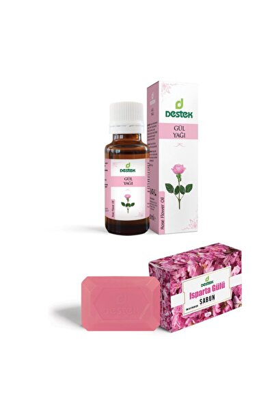 Destek Gül Yağı Ve Isparta Gülü Sabunu 2'li Set