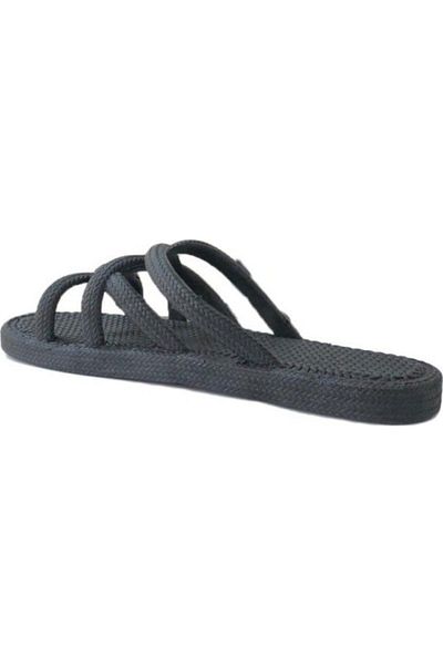 GEZER Black Women's Summer Beach Pool Sea Slippers 12494