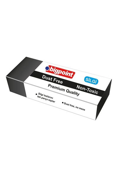 Bigpoint Black Dust-Free Eraser - Large Size Box of 20