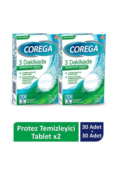 Corega Diş Protez Temizleyici 30 Tablet 2 Adet