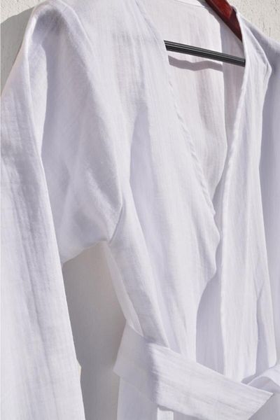 Botex Women's White Muslin Kimono & Kaftan