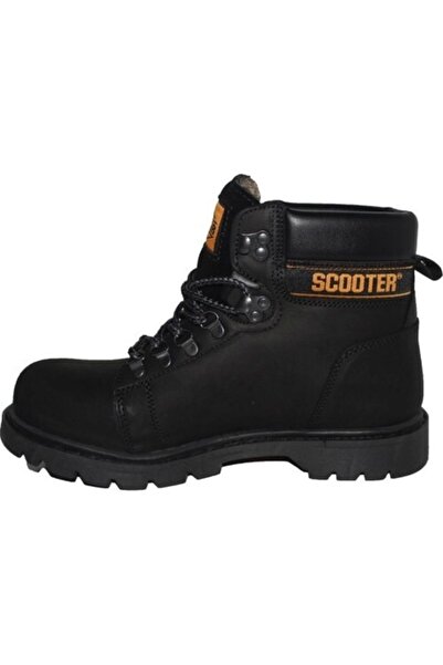 Scooter Unisex Siyah Su Geçirmez Nubuk Günlük Bot