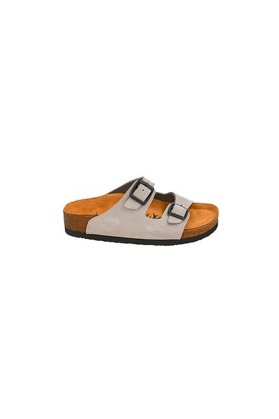 Moosefield Kids Unisex Genuine Leather Gray Children's Slippers