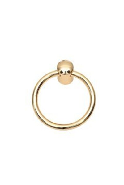 Damla Halka Sarkaç Altın Sarısı 29mm Çapında Tek Delik Çekmece, Dolap Mobilya Kulpu '10 Adet'