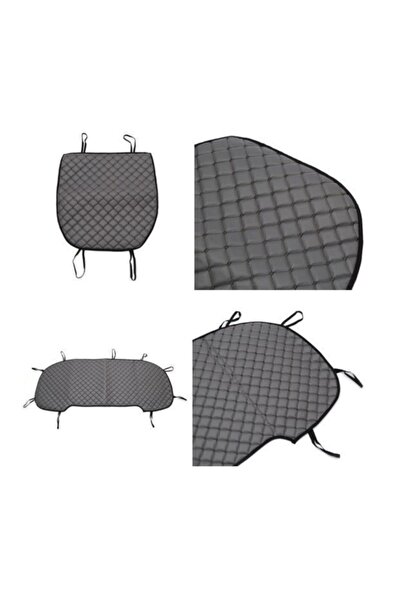 zifona Δερμάτινο μαξιλάρι καθίσματος αυτοκινήτου γκρι 3 τεμαχίων με γάντζους ...