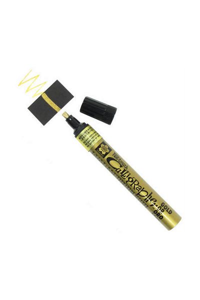 Bruynzeel - Sakura Sakura Pen-touch Calligrapher Gold Gilt Calligraphy Pen 5 Mm