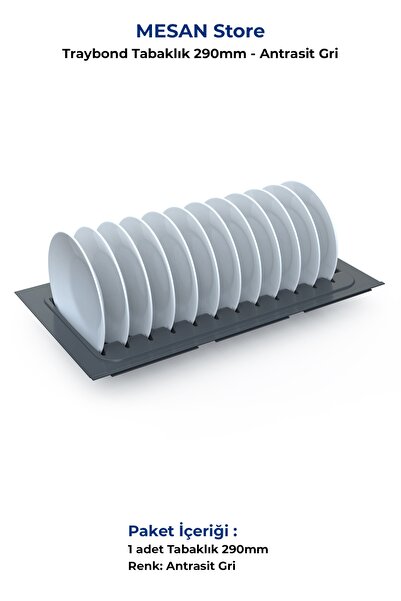 Mutfak Çekmece Içi Tabaklık 29 Cm X 48 Cm (enden 3cm Boydan 6cm Kesilebilir) - Ant.gri
