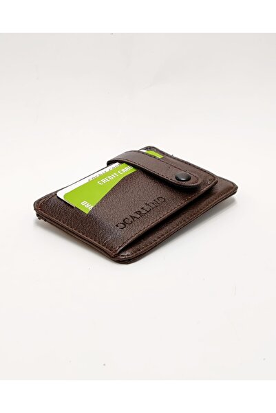 Carlino Unisex Kahverengi Çıtçıtlı Kartlık Kartvizitlik