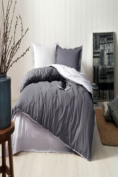 Özdilek Single Duvet Cover Set Colormix Anthracite Gray